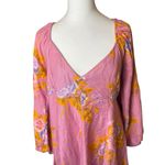 Free People NWT Francesca Floral Puff Long Sleeves Mini Dress Rose Pink Size Med Photo 6