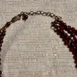 Dark Red Three Strand Cross Necklace Photo 2