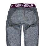 Gymshark  Gray Cropped Leggings Elastic Logo Waistband‎ Moisture-Wicking Small Photo 3