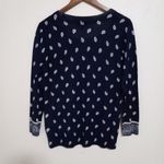 J.Crew  M Merino Wool Preppy Picadilly Navy Pullover Sweater Top Photo 3