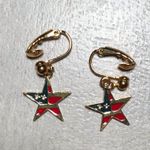 VTG Avon Americana Star Flag Gold Pierced Earring Photo 1