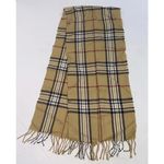 Unbranded Acrylic Plaid Fringe Check Tan Luxury Old Money Designer Fancy Scarf Photo 4