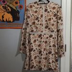 Avenue NB Cream Floral Print Lace Detail Bell Sleeve Dress Photo 12