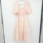 Moon River Moon River Womens Milkmaid Resortwear Poplin Striped Puff Sleeve Midi Dress M Photo 7