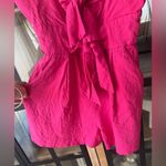 Tuckernuck MILLY Bows Romper Anya Linen tie knot Front Sleeveless Sweetheart barbie pink Photo 8