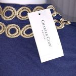Charter Club Womens Ottoman Sheath Dress Pullover Knit Blue Gold Petite Large Photo 10