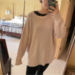 Aerie Baby Pink Chunky Knit Pullover Oversized Sweater Photo 2