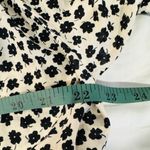 H&M  Ditsy Floral Print Prairie Long Puff Sleeve Beige Black Cotton Dress Size M Photo 7