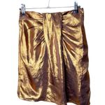 & Other Stories Paris Atelier & Other Stories Gold Draped Metallic Satin Mini Skirt NWT Size 0 Photo 1