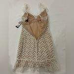 City Studios NWT City Studio White & Tan Floral Lace Mini Dress Size 3 Photo 11
