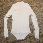 Abercrombie & Fitch Womens XL Body Suit Ivory Long Sleeve Ribbed Cotton Photo 0