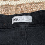 ZARA  Black Denim Raw Hem Straight Leg Jeans Size 12 Photo 2
