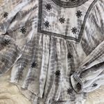 ZARA  Puff Sleeve Tie Dye Embroidered & Embellished Blouse sz sm NWOT bust 23” fl Photo 6