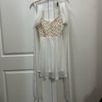 NEW Area Stars White Ruched Lace Back Mini Dress Size Large Photo 2