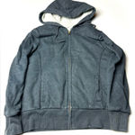 Old Navy  Women’s Sherpa Lined Hoodie Sweatshirt Jacket Navy Blue Medium Zip Up Photo 0