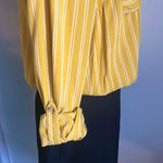 Harper Heritage  Women’s Button Up Long Sleeve Roll Tab Sleeve Striped Blouse Photo 2