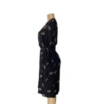 Vintage Argenti Black Silk Midi Dress Polka Dot Long Sleeve Sz 10 Hong Kong Photo 2