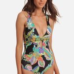 Trina Turk Sea Garden Black Swimsuit Size 10 Photo 1