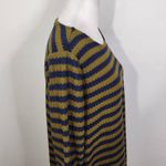 Isaac Mizrahi Navy and Green Stripe Top Size XS Striped Preppy Knit Top Photo 2