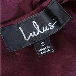 Lulus Womens Take Note Burgundy Wrap Top fairy boho biker Blouse S vampy goth Photo 8