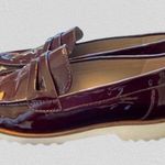 Karl Lagerfeld Patent Leather Oxford Lug Sole Loafers Burgundy 6.5M Photo 7