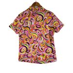 IBKUL Women's Pink Swirl Print Short Sleeve Half Zip Golf Polo‎ Shirt Large Photo 1