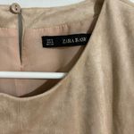 ZARA Ladies Beige Top Faux Suede Boho Size M Festival Blouse Photo 2