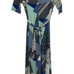 Preston & York  V Neck Patchwork Belted Tie Front Dress Photo 0