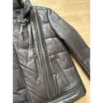 AllSaints Delaney Slim Fit Puffer Leather Biker Jacket black Sz UK8 US 4 WARM Photo 5