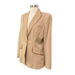 Vertigo Paris Tan Blazer With Contrast Stitching Made In France Size Large Photo 3