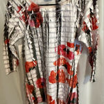 Investments Women’s  Size Small Tiered Ruffle 3/4 Sleeve Shirt Top Blouse NWOT Photo 0