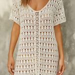 Made In Italy sz L Womens White Cut Out Embroidered Sheer Lace Gauzy Top Blouse Size L Photo 0