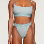 SKIMS  Cotton Rib Scoop Bralette Frost Limited Edition Large NEW Photo 0