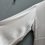 Ganni  Cameron Gathered Polka-dot Satin Long Sleeve Maxi Dress In Egret XL Photo 5