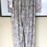 Cali 1850 SMALL NEW  Women's Beige Palm Leaf Linen Blend Pant Photo 14