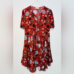 ALC Frank A.L.C. Sosta Burgundy Wine Red Floral Silk Tie-Front Mini Dress Size 4 Photo 2