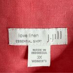 J. Jill Love Linen Essential Shirt In Coral Long Sleeve Button Up Size 3X Photo 3