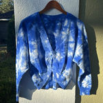 JoyLab  Blue Tye Dye knot-back Sweat Shirt Photo 1