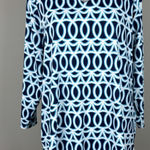 Lulu B Top Women XL Blue Geometric Nylon Stretch V Photo 0