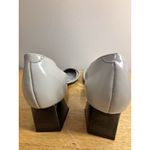 Schutz Mid Rue Gray Leather Mid Block Heel Pointed Toe Double Straps (Read) 7.5 Photo 14