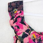 Free People NEW Floral print crop top, L, smock back cinch sides ruffle … Photo 7