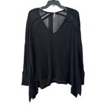 Free People waffle cotton blend V neck, oversized, long sleeve top, size XS Photo 1