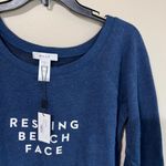 Milly NWT  M/L Resting Beach Face navy sweater Photo 1