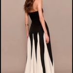 Pretty Little Thing Black Bandeau Contrast Chiffon Pleated Maxi Dress Photo 1