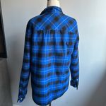 Blue and Black Plaid Button Photo 3