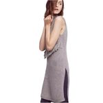 Nomad Morgan Carper Wool Blend Fringe Sleeveless Mini Sweater Dress in Taupe Brown Photo 10