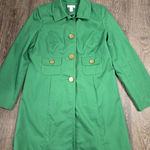 Charter Club  Clover Green Lightweight Pea Coat Jacket Long Trench Medium Photo 0
