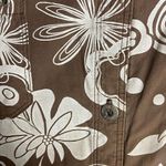 Fresh Produce Size Xs Lightweight Shirt Jacket Brown Floral Button Front Photo 3