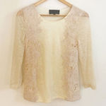 Sunday in Brooklyn Anthropologie  Ivory Lace Long Sleeve Top XS‎ Photo 0