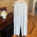 Pajama Set White Waffle Spaghetti Strap Crop Top Matching Pants Size M Photo 5